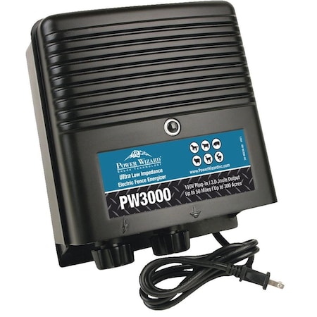 Agratronix Power Wizard AC Powered Fence Energizer With 3.00 Joule Rating PW3000